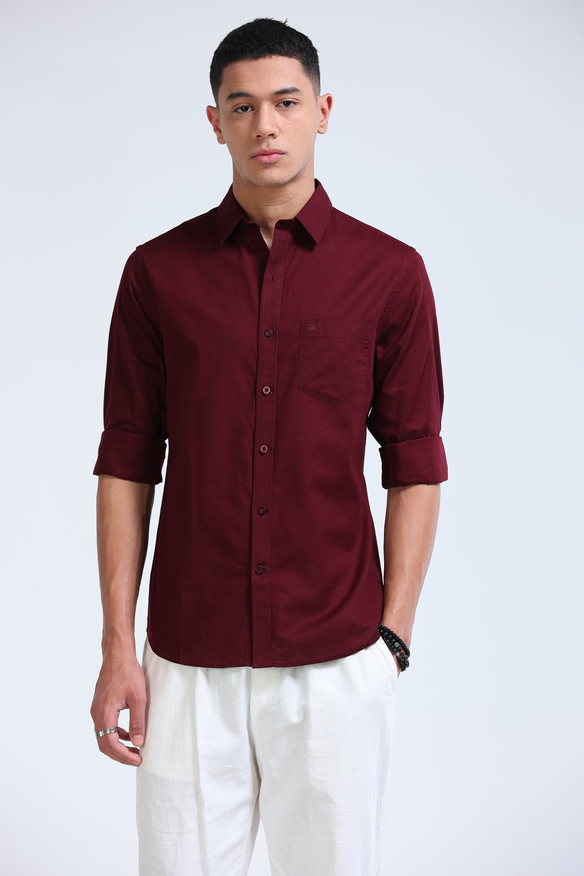 Polonia Linen Shirt - Maroon