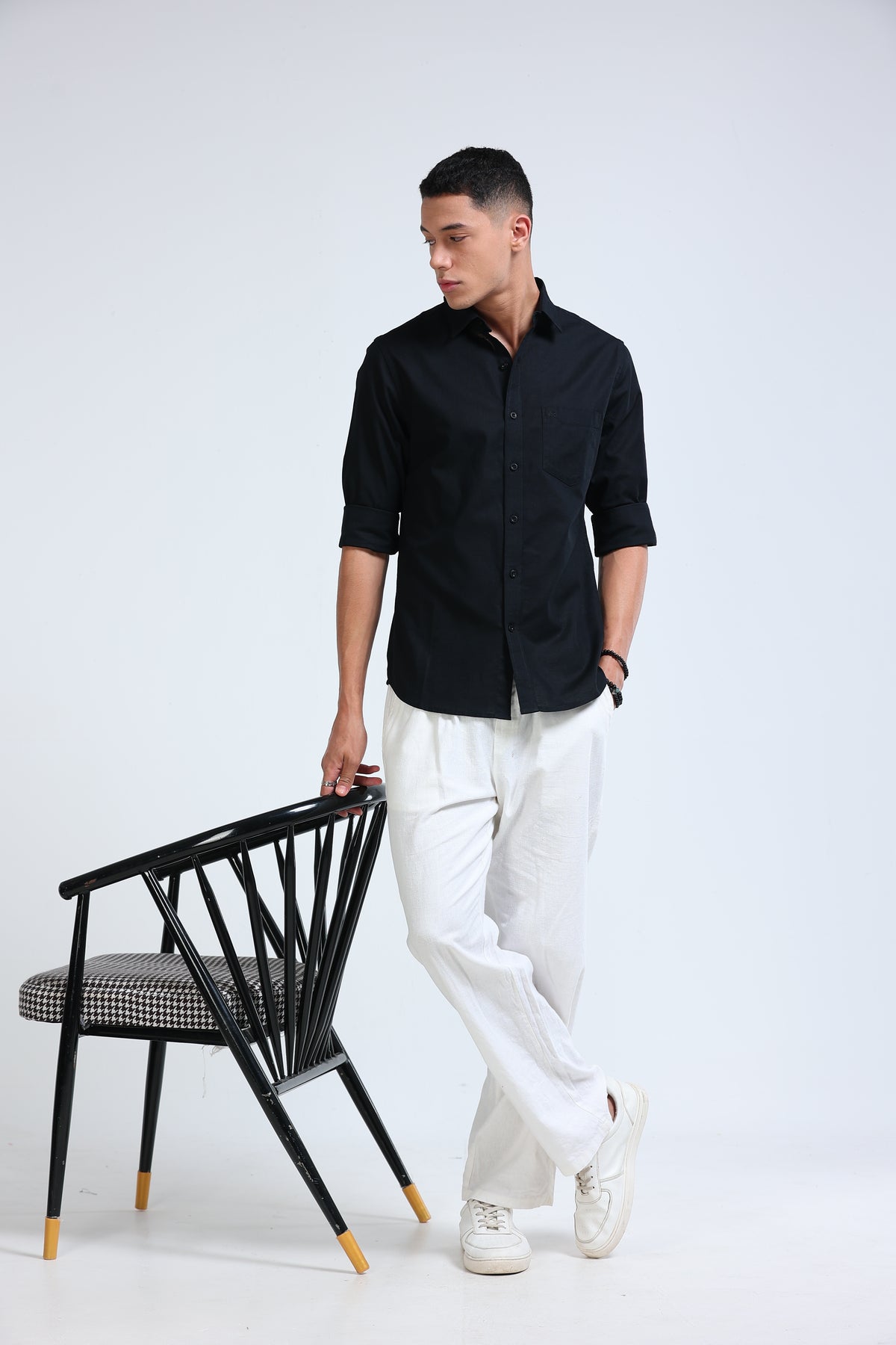 Polonia Linen Shirt - Black