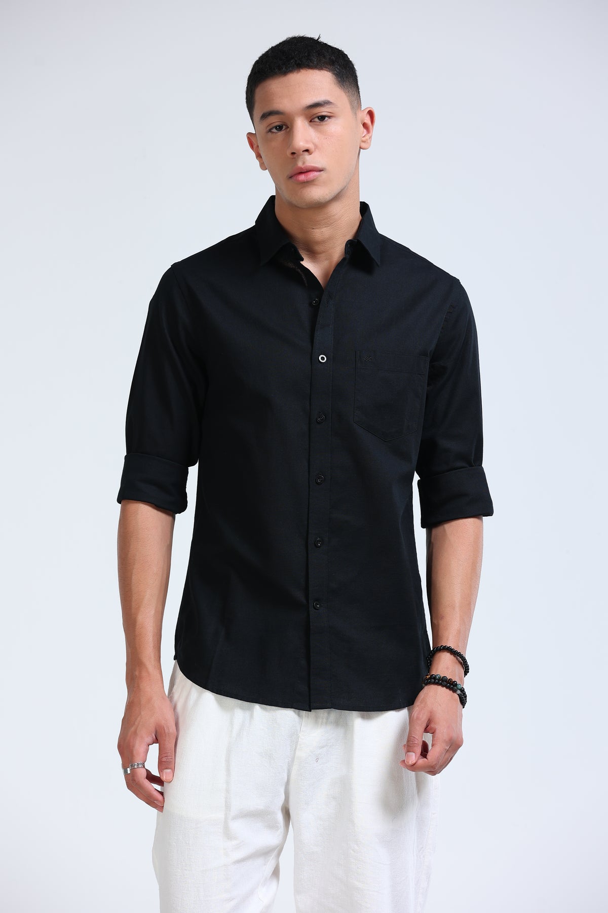 Polonia Linen Shirt - Black