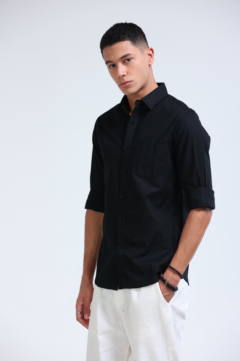 Polonia Linen Shirt - Black