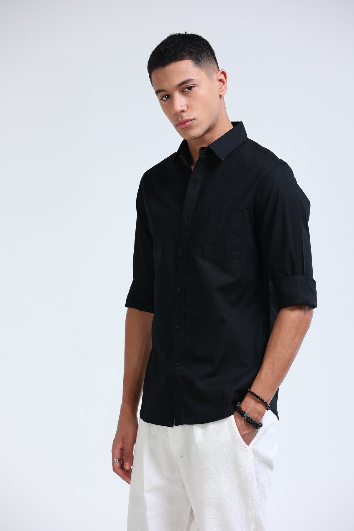 Polonia Linen Shirt - Black