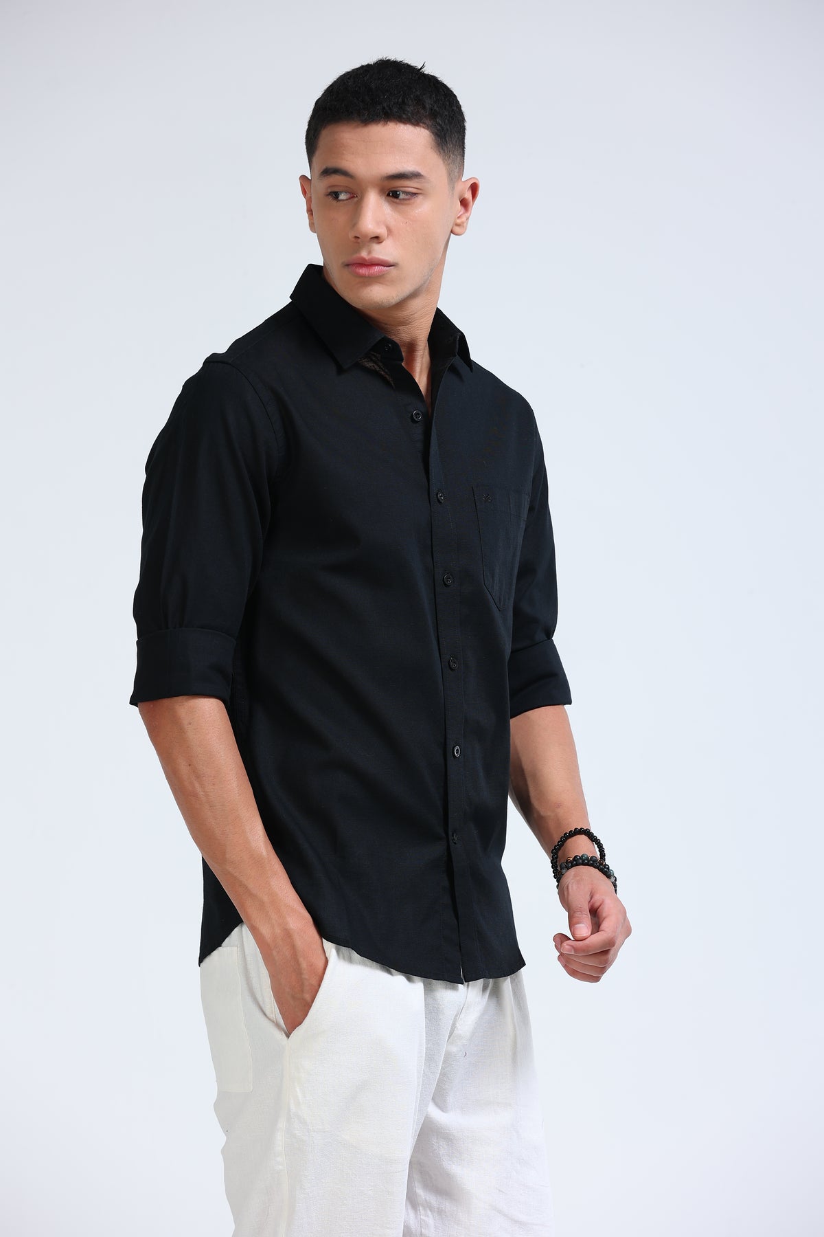 Polonia Linen Shirt - Black
