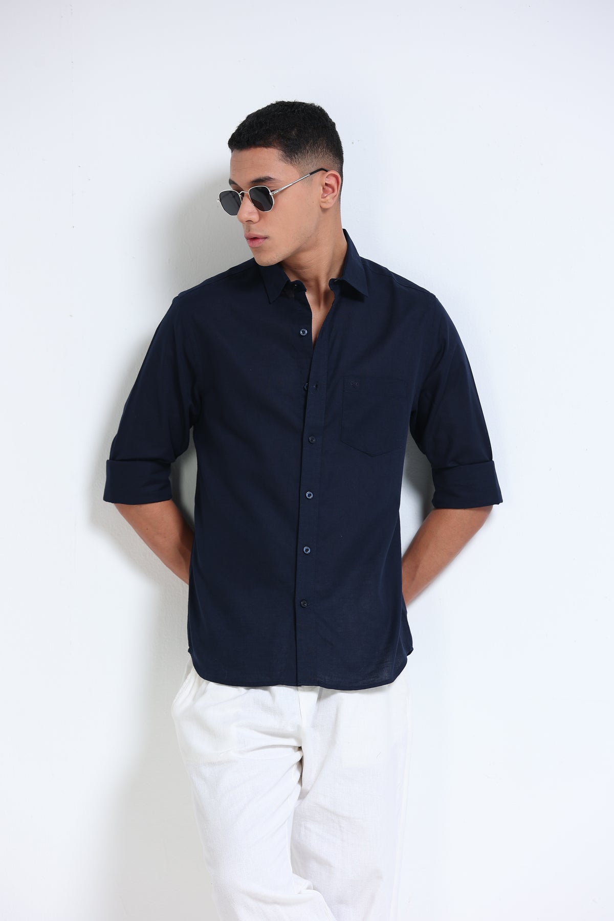 Polonia Linen Shirt - Dark Navy