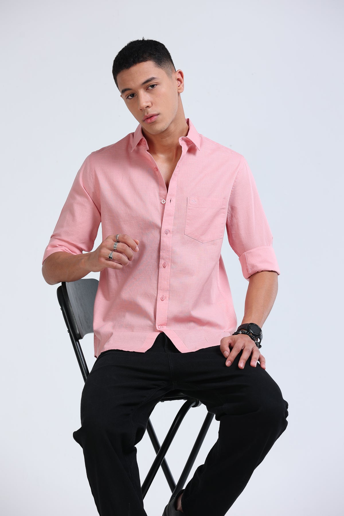 Polonia Linen Shirt - Light Pink