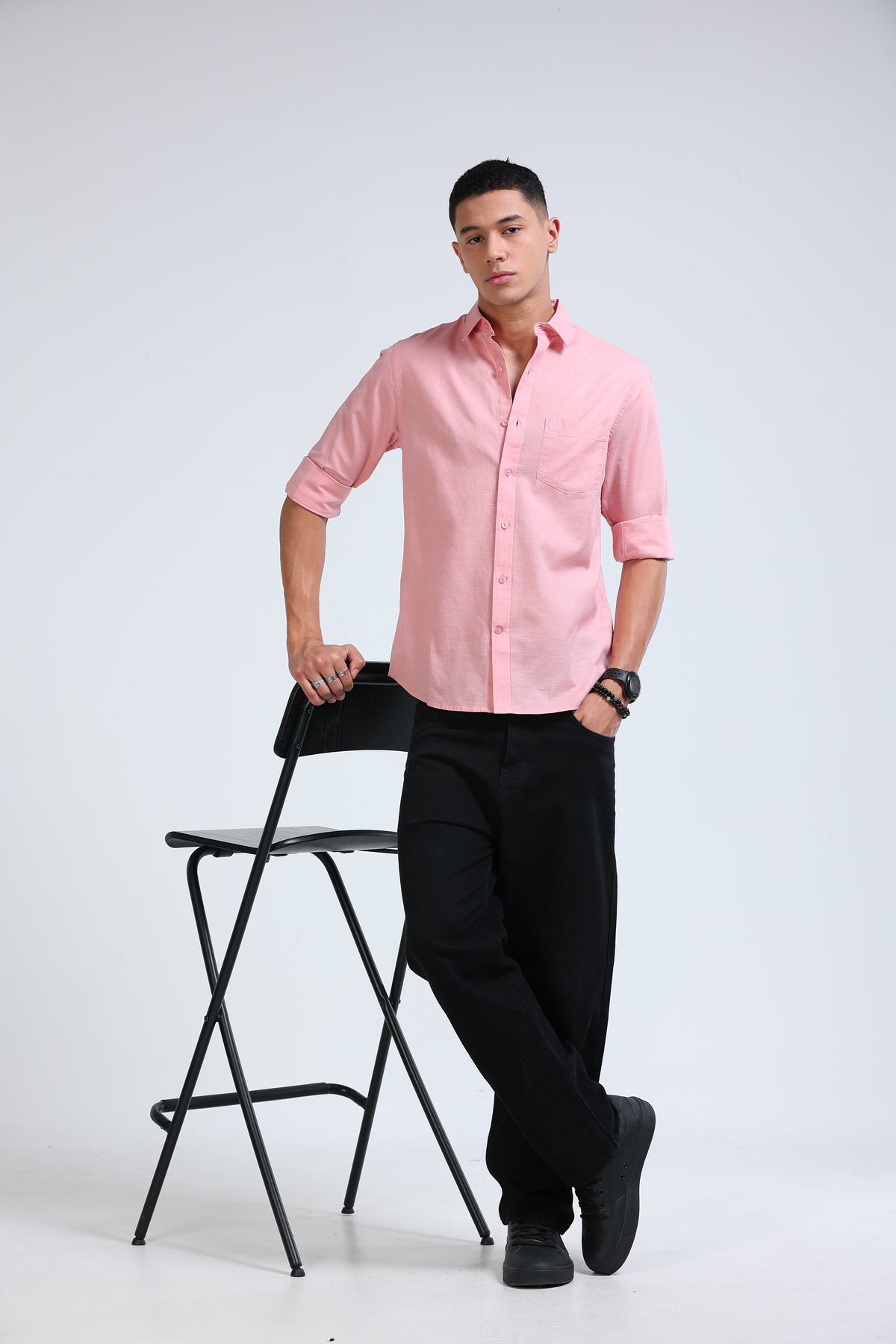 Polonia Linen Shirt - Light Pink