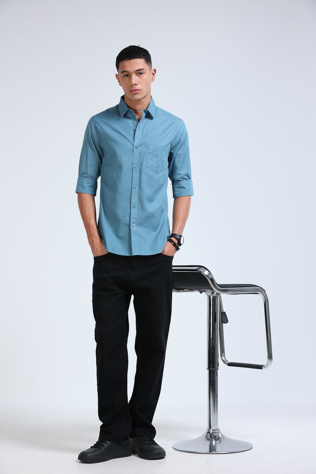 Polonia Linen Shirt - Pale Blue