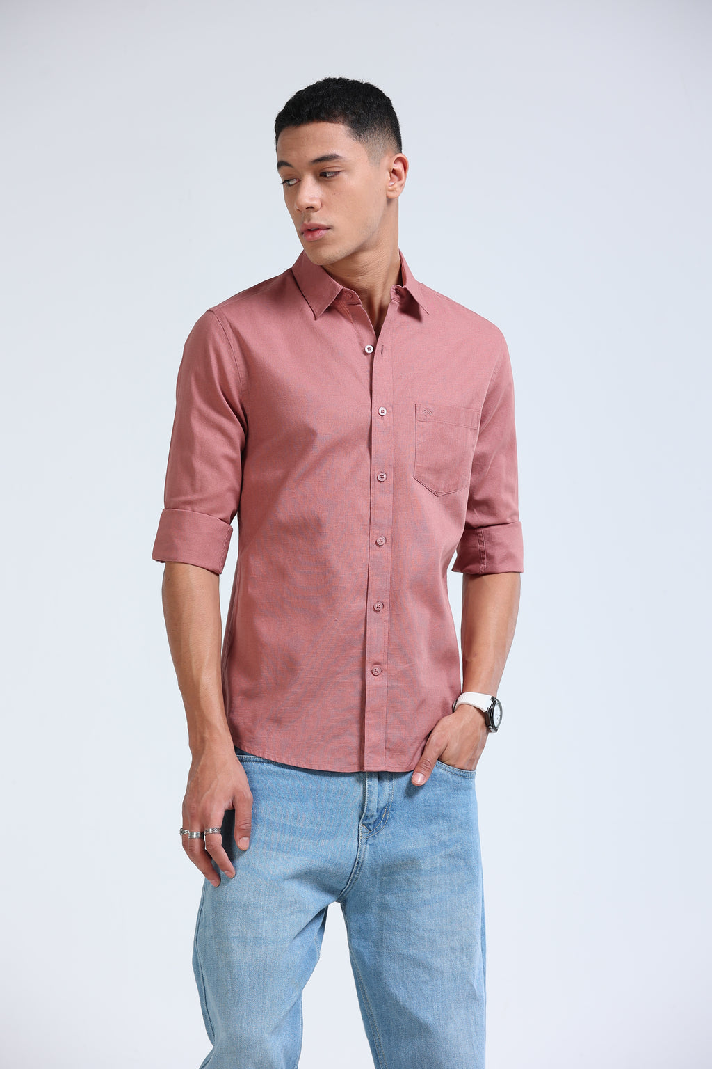 Polonia Linen Shirt - Dusty Pink