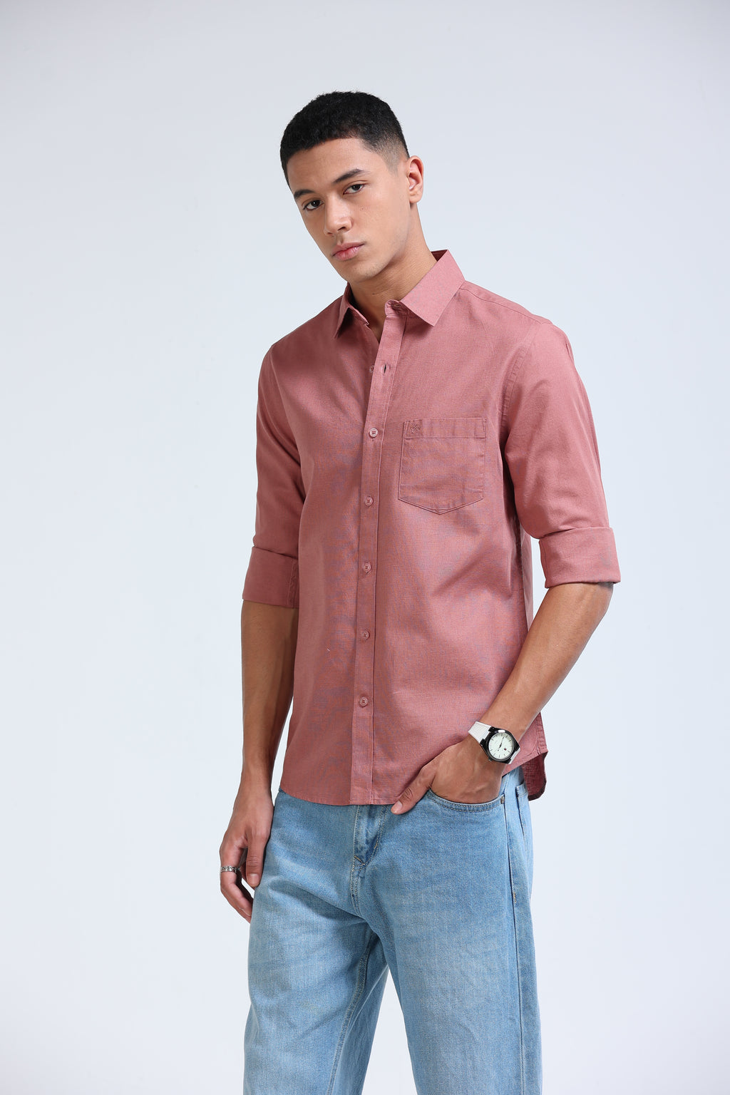 Polonia Linen Shirt - Dusty Pink