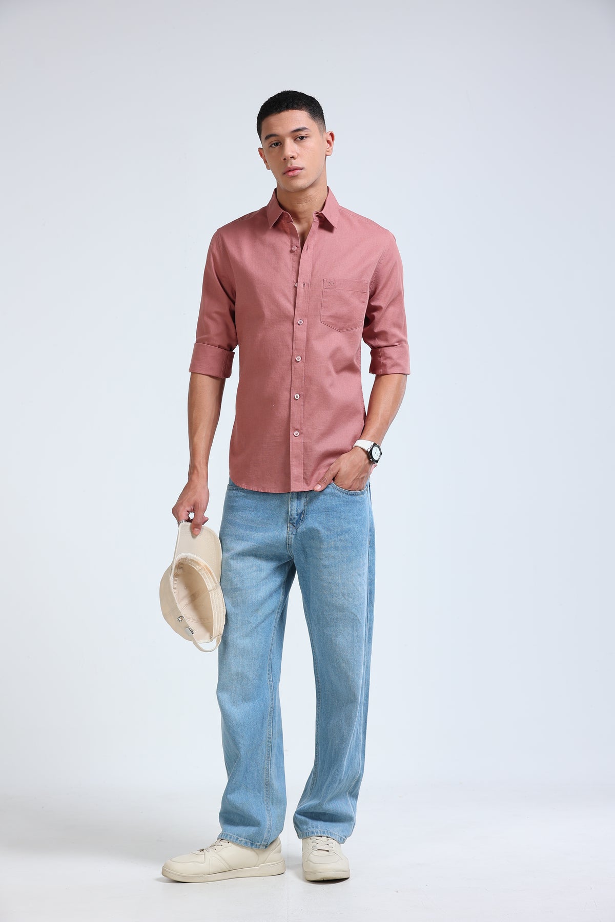 Polonia Linen Shirt - Dusty Pink