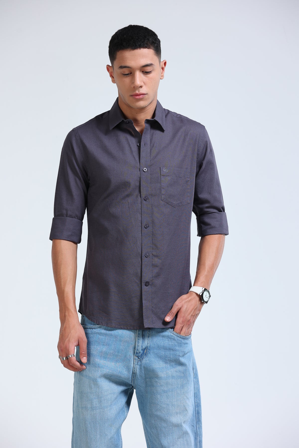 Polonia Linen Shirt - Dark Grey