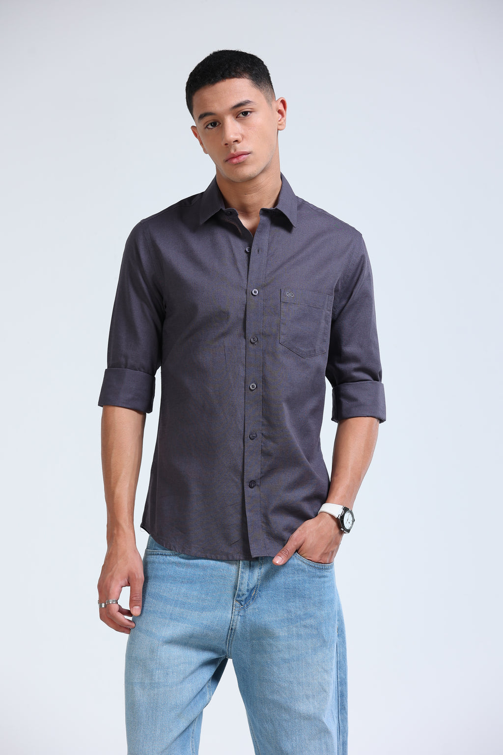 Polonia Linen Shirt - Dark Grey