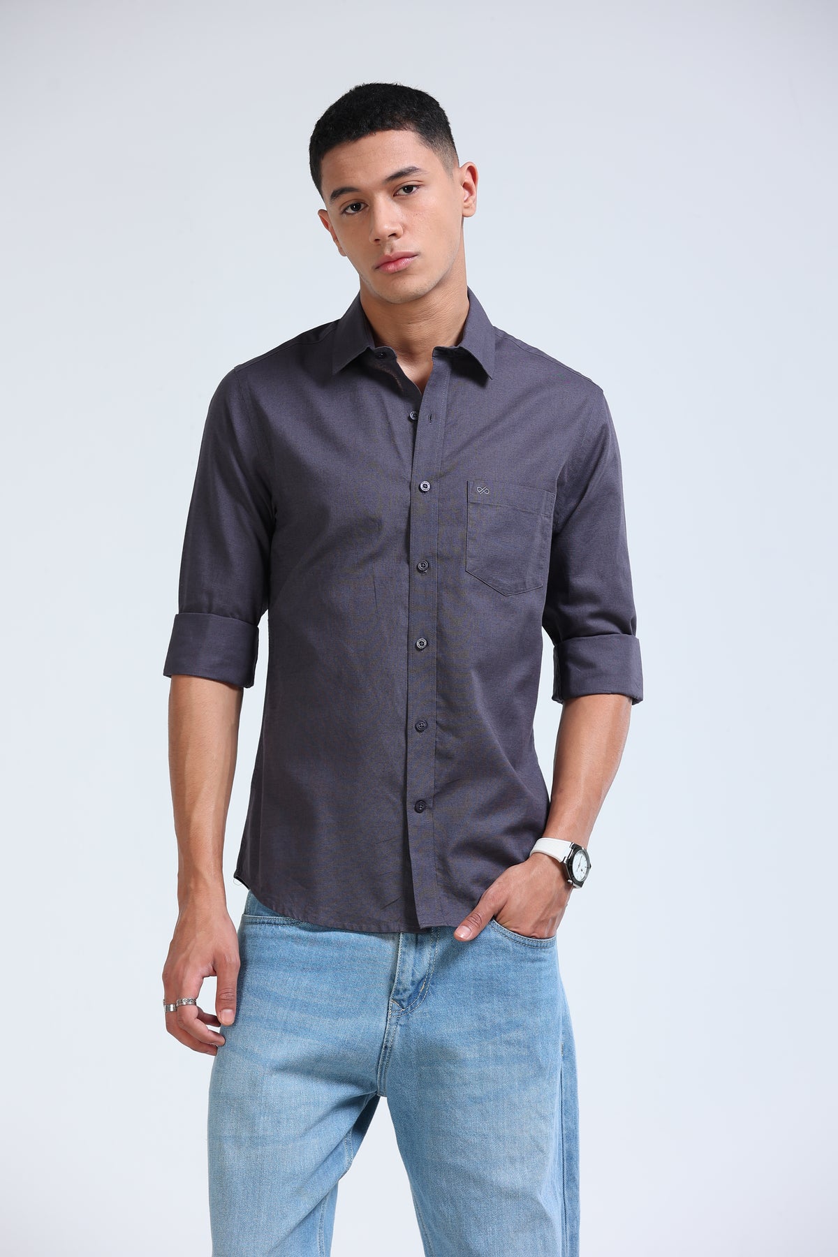 Polonia Linen Shirt - Dark Grey