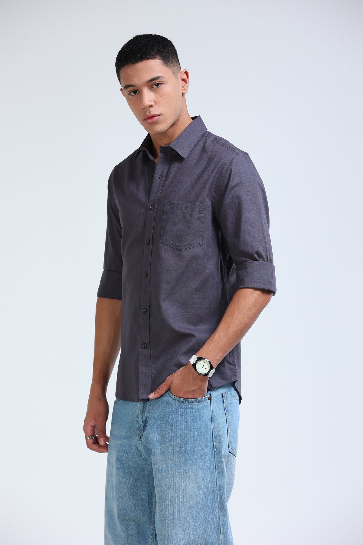 Polonia Linen Shirt - Dark Grey