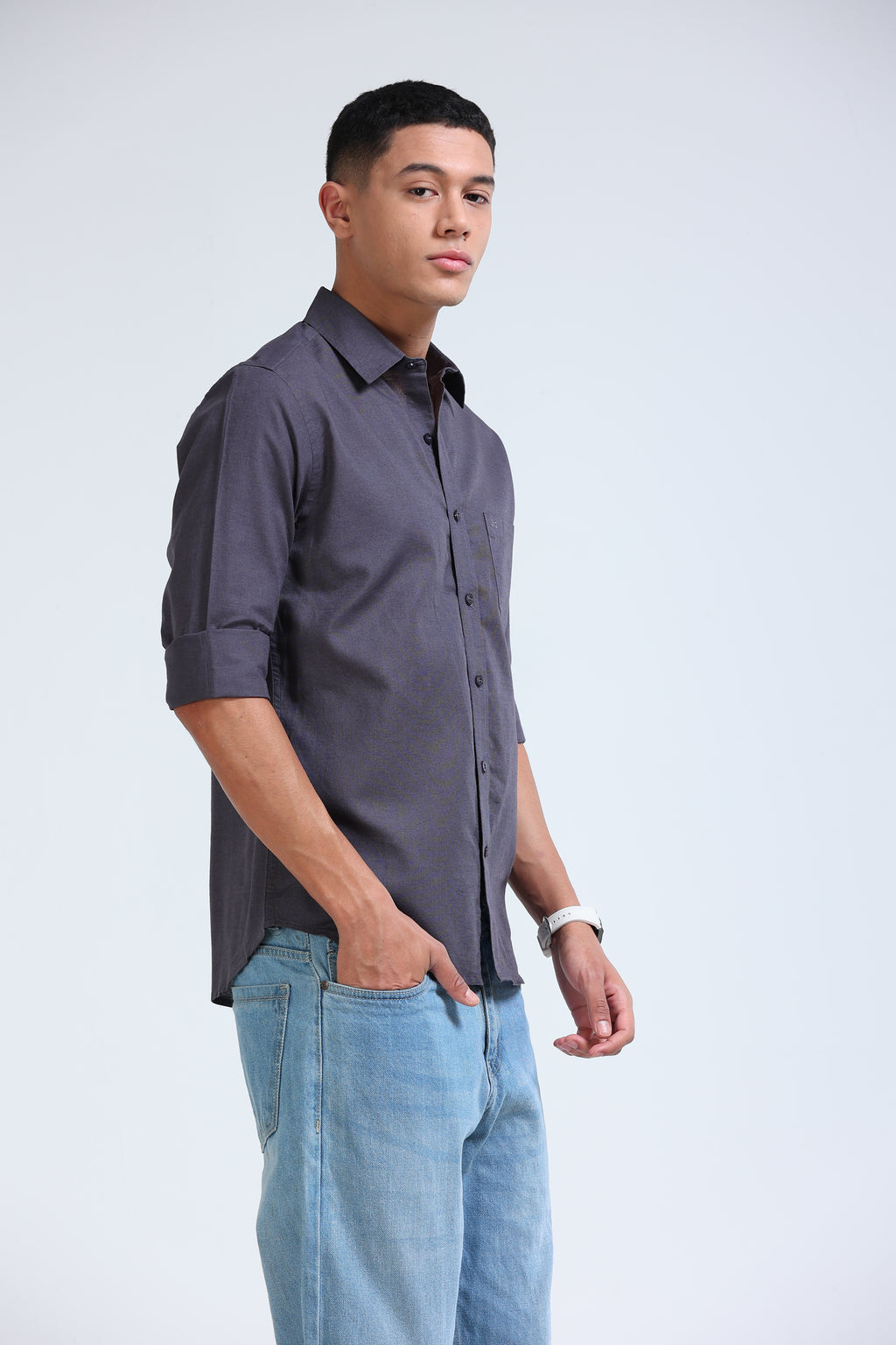 Polonia Linen Shirt - Dark Grey